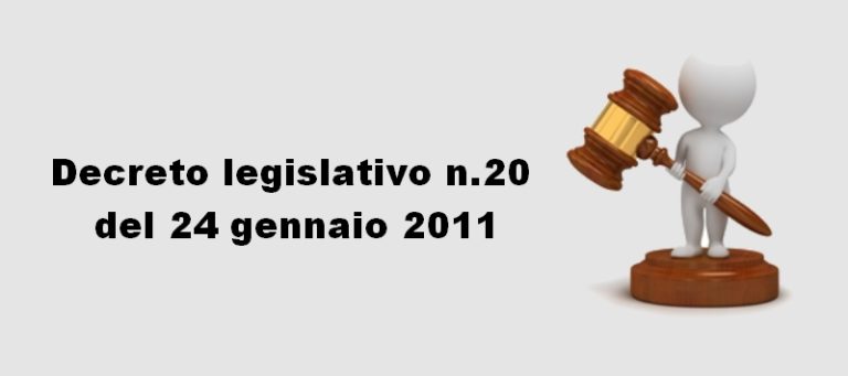 Decreto legislativo n.20 del 24 gennaio 2011